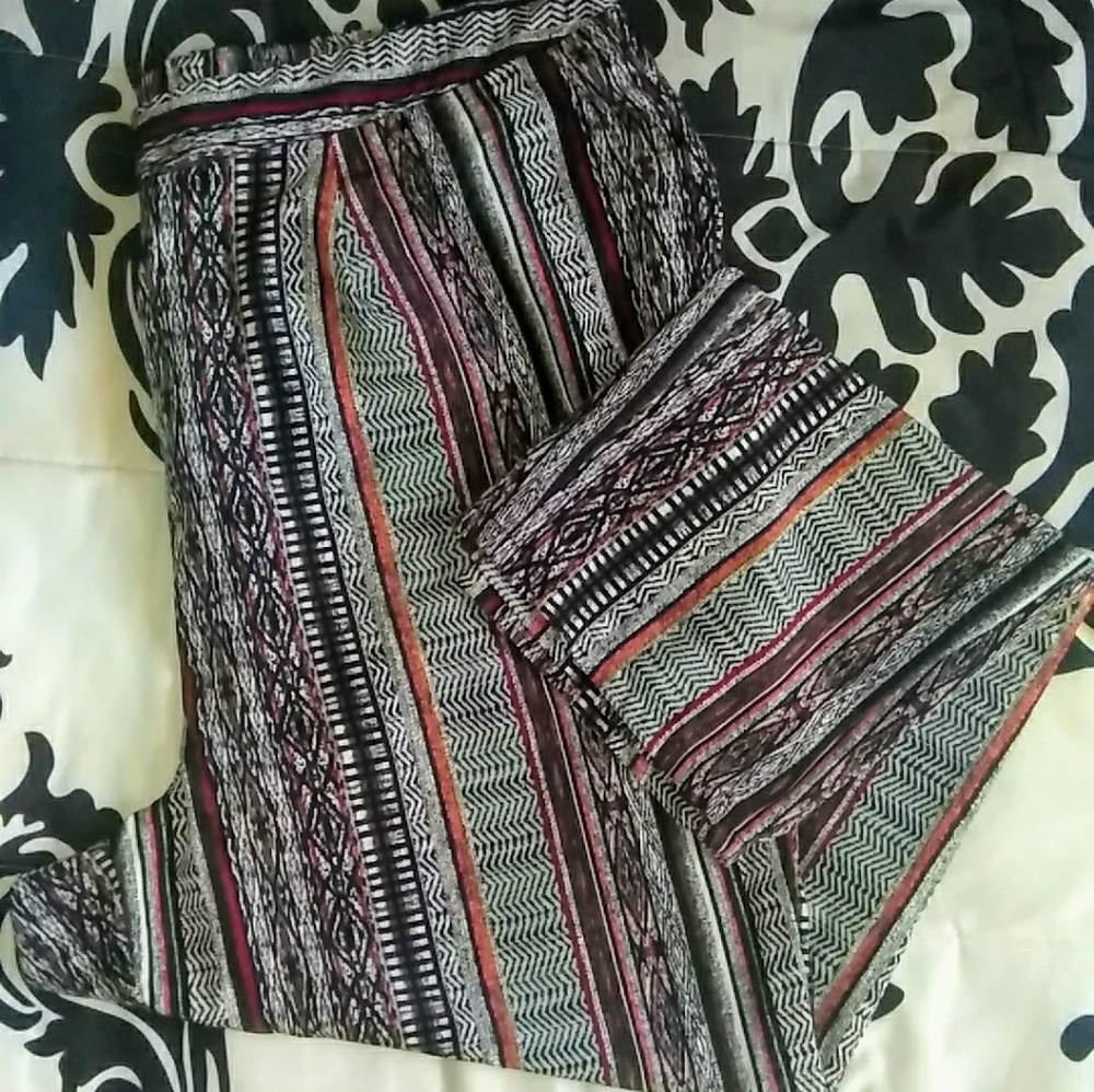 Multicolored Striped Boho Pants